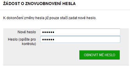 e-mail) na tlačítko a klepněte OBNOVIT na tlačítko HESLO OBNOVIT HESLO 2.