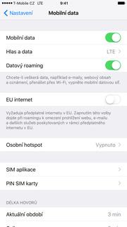 Zap./Vyp. internetu v zahraničí 2. Vyberete možnost Mobilní data. 3.