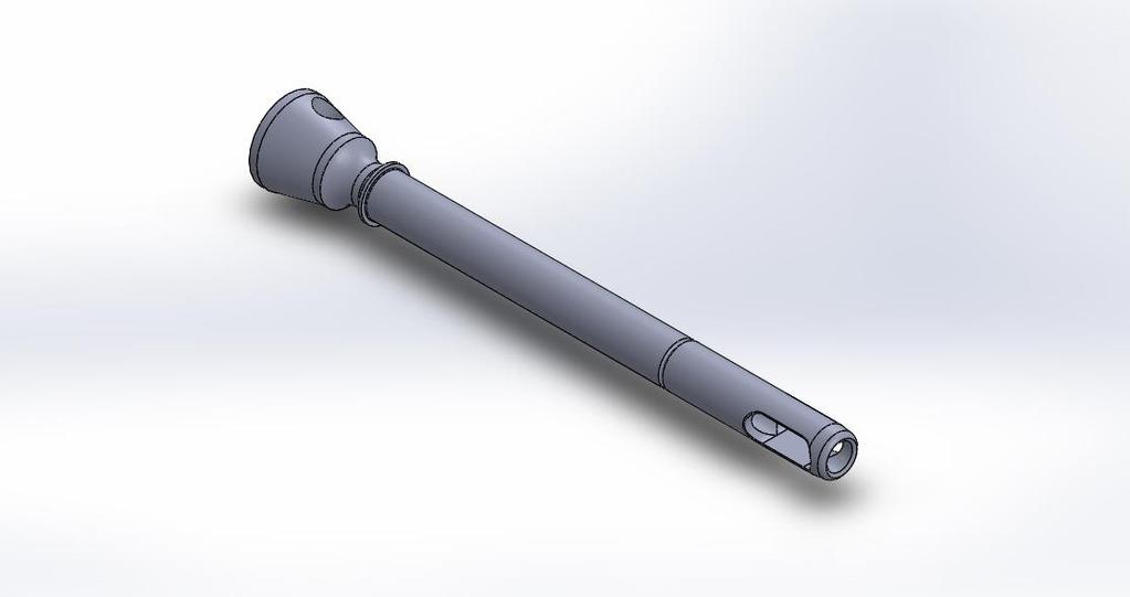 4.2 Vyráběná součást Vyráběná součást je ocelový trn pro zajištění tažného zařízení. Materiál použitý pro výrobu 100Cr6+AC v podobě tyčí o průměru 22 mm a délce 3 m.