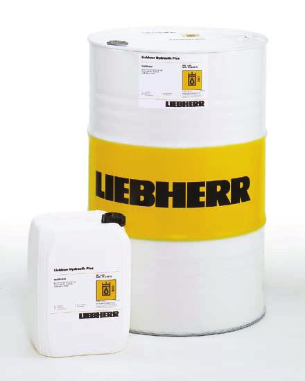 Hydraulický olej Liebherr 37 Viskozita VG 32-46 Provozní teplota: -25 (studený start) až +50 teploty okolí Vysoce kvalitní vícerozsahový hydraulický olej speciálně určený pro používání v jeřábech