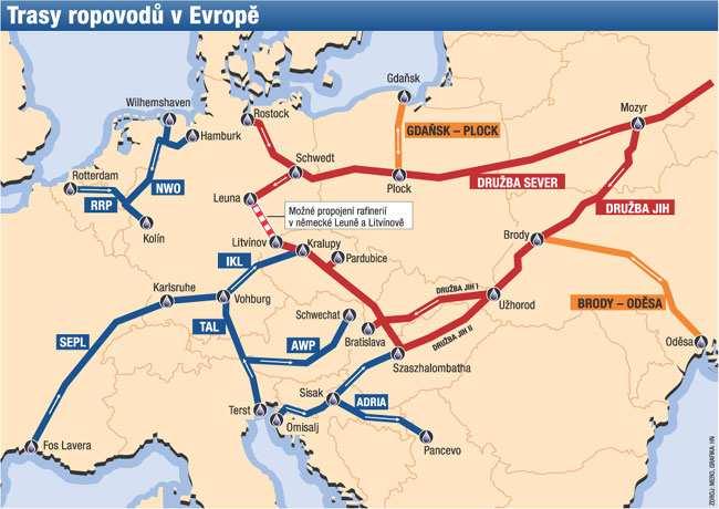 Ropa - dovoz 43/74 70 % Družba (Rusko) 30 % IKL