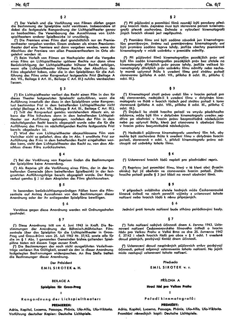 9b) 47. nařízení o hracích řádech pro kinematografy.