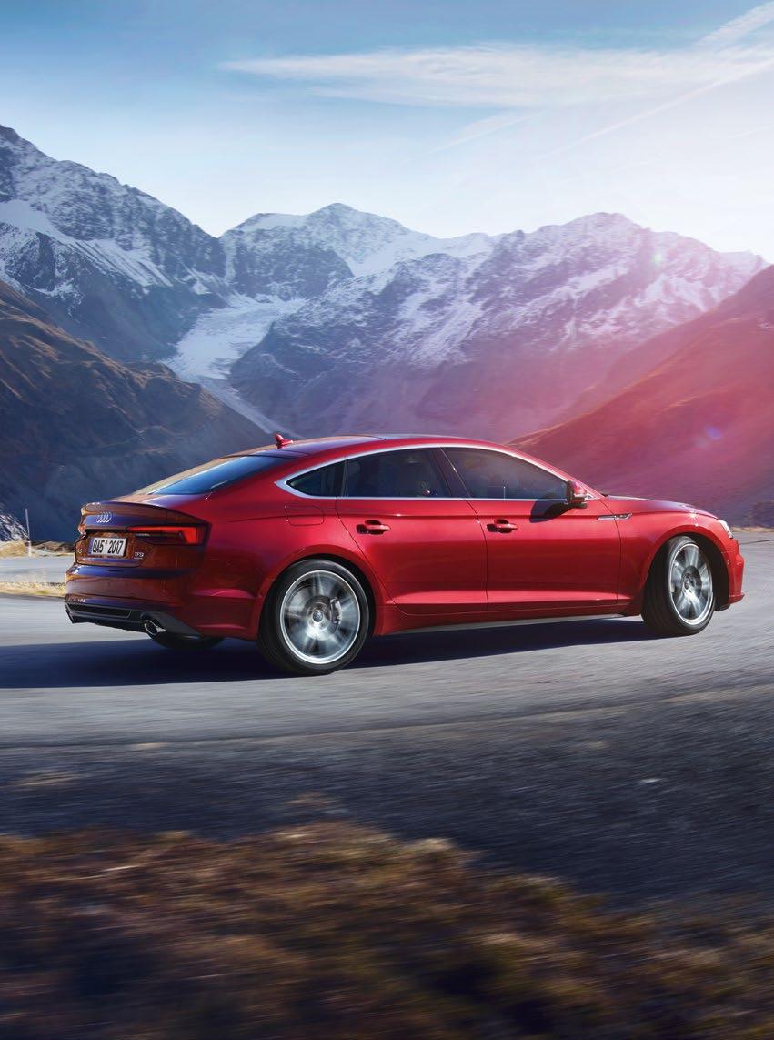 Audi A5 Sportback + Akční paket Lifestyle se zvýhodněním až 131 300 Kč Corporate bonus se zvýhodněním 27 000 Kč = Celkové zvýhodnění až 158 300 Kč s financováním od Audi Financial Services Advanced