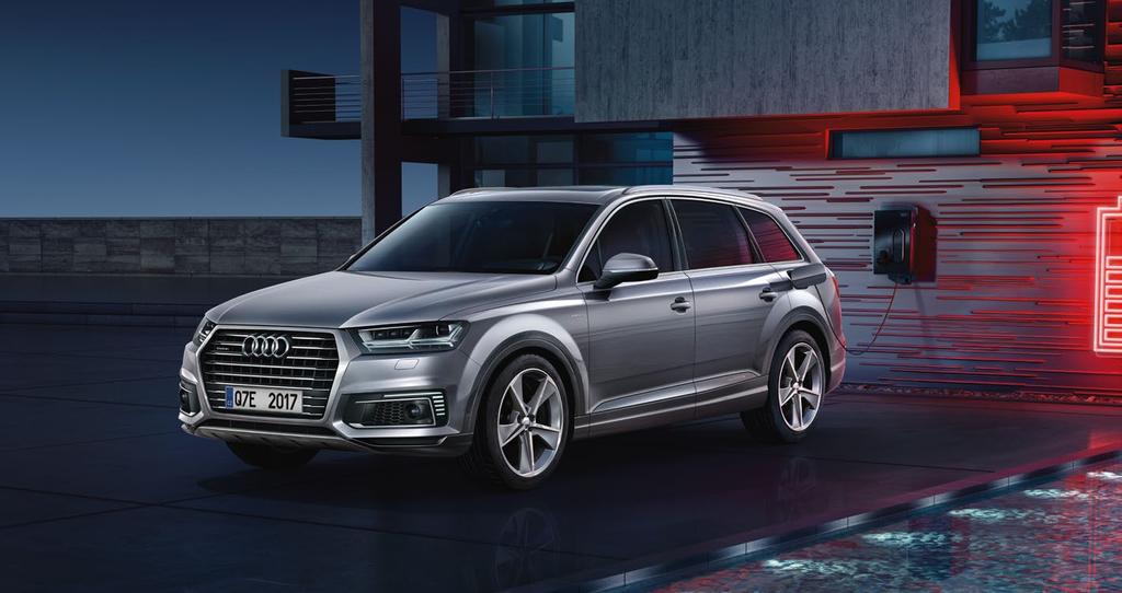 Audi Q7 e-tron quattro Nejvyšší možné zvýhodnění 101 300 Kč s paketem Lifestyle a financováním od Audi Financial Services Advanced key + alarm + el.