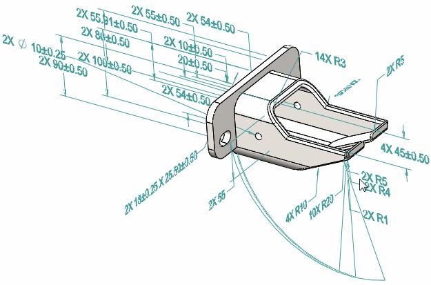 DimXpert Nástroj DimXpert v sestavách K dispozici v aplikaci SOLIDWORKS MBD. V sestavách můžete používat nástroj DimXpert. Použití nástroje DimXpert v sestavách: 1. Otevřete sestavu. 2.