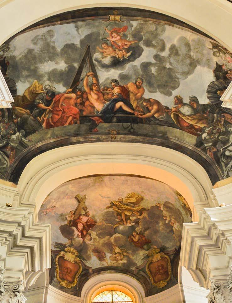 Popis kostela Fresková výzdoba presbytáře: Mučení sv.