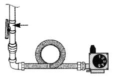 Připojení plynu trubkou Připojení plynu hadicí kulový ventil kulový ventil plynová armatura plynová armatura PŘIPOJENÍ OHŘÍVAČE NA ROZVOD VODY Řada Q7-0-NORS až Q7-00-NRRS Vstup studené vody Výstup