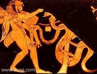 drak střeží Areovu studnu u Théb, je zabit Kadmem, z jeho zubů
