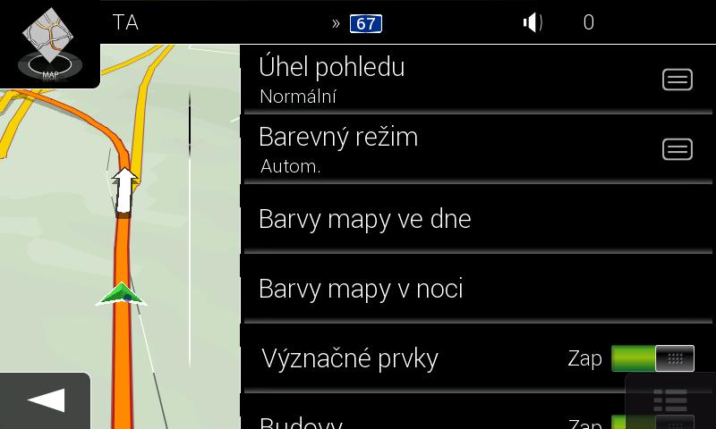 Mapy mohou obsahovat informace o výstraze pro řidiče, které mohou být zobrazeny na obrazovce Zobrazení navigace podobným způsobem jako skutečné dopravní značky.