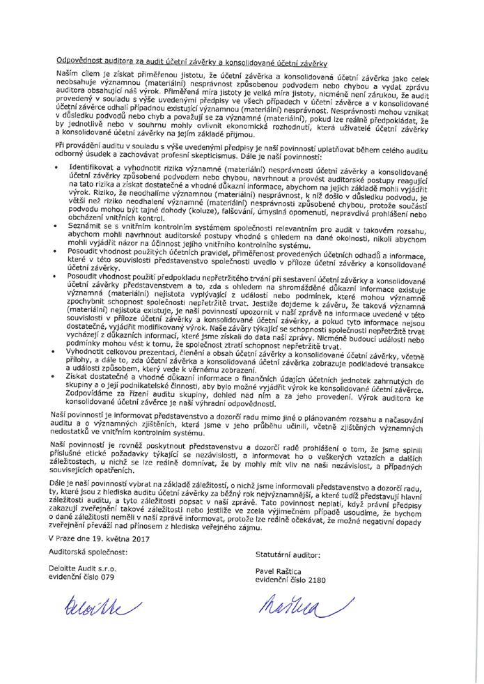 ZPRÁVA AUDITORA strana