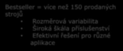 Bestseller = více než 150 prodaných strojů