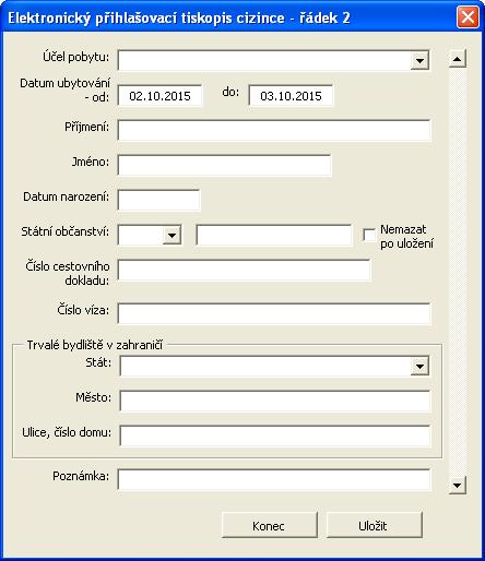 c) zkopírováním bloku dat pomocí schránky (klávesa CTRL+C) a následným vložením (klávesa CTRL+V) do listu Seznam z jiného informačního systému (na příklad z hotelového rezervačního systému apod.