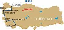 Zemí půlměsíce Antalya Bursa Istanbul Troja Pergamon Efes Pamukkale Antalya > TURECKO 1. den: odlet z Prahy do Istanbulu, transfer z letiště do hotelu.