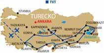 Zemí starodávných kultur a přírodních krás Antalya Alanya Anamur Tarsus Antakya Urfa Harran Mardin Tatvan Midyat Hasankeyf Ahlat Nemrut Dagi Akdamar Van Dogubeyazit Diyarbakir Kahta Kappadokia Göreme