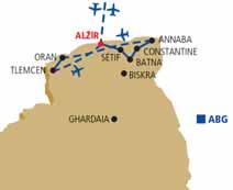 Putování severním Alžírskem > ALŽÍRSKO Alžír Cherchel Tipasa Setif Djémila Constantine Tiddis Batna Timgad Guelma Annaba Oran Tlemcen 1. den: odlet zprahy do Alžíru spřestupem.