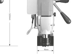 upínání: rychloupínání 19 mm Weldon chladící systém: integrovaný, automatický základní zdvih: - 5 až 102 mm dvojitý zdvih: 121 až 230 mm magnetická síla: 17 000 N rozměr magnetické nohy: 90 x 175