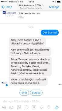 Příklad použití v ČR Axa pojišťov a Provede nákupem cestovního pojištění Zeptá se na datum