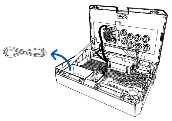 3. Odpojte odpojitelný kabel s lankovou plombou. 4.