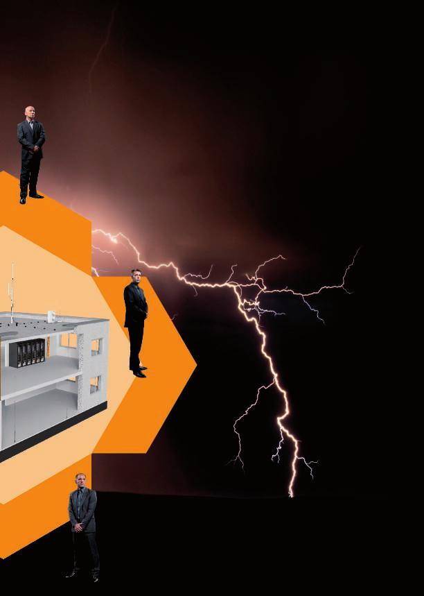 Kapitola 1 Všeobecný úvod 1 Jímací zařízení a svody Přímé údery blesku s energií až 200.000 A spolehlivě zachytí jímací zařízení, přičemž systém svodů je pak bezpečně svede do uzemňovacího systému.