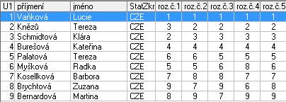 1. Hauzer Roman Děčín 2. Dušátko Zdeněk Havlíčkův Brod 3. Gromanová Jana České Budějovice 4.