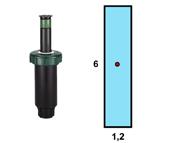 373 54128 94240 94260 85,- 1/2" sprinkler - výsuvný rozstřikovač s tryskou; filtr; výsuvník 5 cm; výseč rozstřiku 360 ; dostřik 3,6 m; 1,7 bar; 9,6 l/min Rozstřikovače, podpůrné