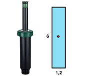 422 54165 94257 125,- 1/2" sprinkler - výsuvný rozstřikovač s tryskou; filtr; výsuvník 10 cm; rozstřik 1,2 x 6 m