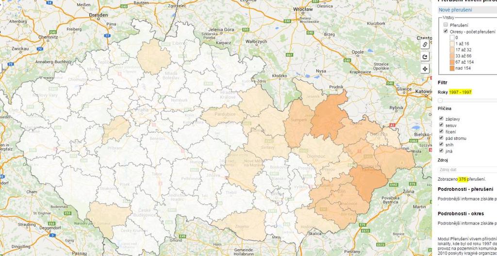 Tato databáze tedy dnes představuje unikátní soubor historických dat lokalizovaných přerušení dopravy, včetně stupně poškození infrastruktury.