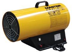 Plynové topidlo 27 kw / 2,14 kg/h MASTER Typ BLP 27 Výkon 27 kw Průtok vzduchu 1 000 m 3 /h Spotřeba 2,14 kg/h Tlak 0,7 bar Napětí 