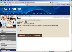 5. Testy v LMS Unifor Přístup k testům v předmětu Studium a práce se zdroji je na úvodní straně disciplíny pod seznamem kapitol.