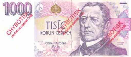 1.13 Bankovka přetištěná Bankovka přetištěná Českou národní bankou nebo