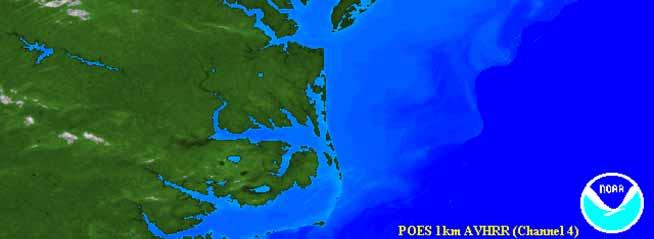 kontinentálních ledovců nejhlubší zátokou je Chesapeake Bay, která vznikla zaplavením dolního toku řeky Susquehanna Washington a jejích přítoků Delmarva Ostrovní