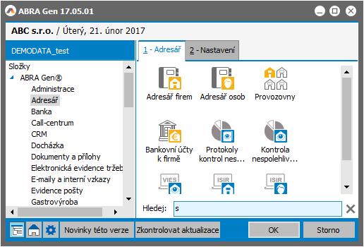 2.5 OKNO PRO SPOUŠTĚNÍ AGEND Bylo-li přihlášení úspěšné, systém zobrazí okno pro spouštění agend. Část definice okna pro spouštění agend je defaultně dodávána výrobcem.