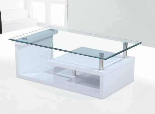 materiál: MDF bílá - extra vysoký lesk HG, (ŠxHxV): 80x80x36,5 cm.