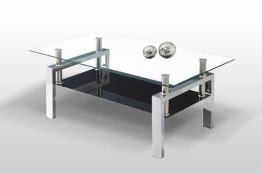 chrom + čiré tvrzené sklo - 8mm, (ŠxHxV): 110x65x40 cm.