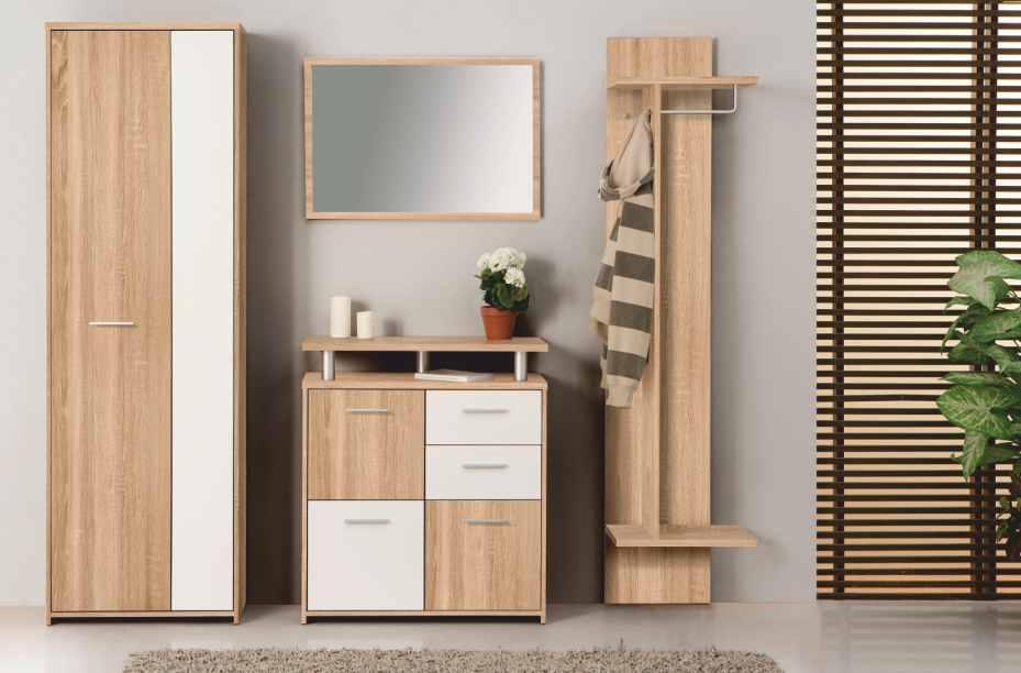 komoda (1Z +1 D): 50x35x88cm, 2. zrcadlo 50x78 cm, 3. věšákový panel 50x30x170 cm.