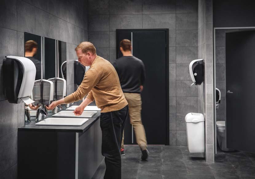 Bílý sortiment Zásobník na papírové ručníky Katrin System, bílý Zásobník na toaletní papír Katrin System, bílý Zásobník na papírové ručníky velikosti M Katrin, bílý Mini zásobník na papírové ručníky