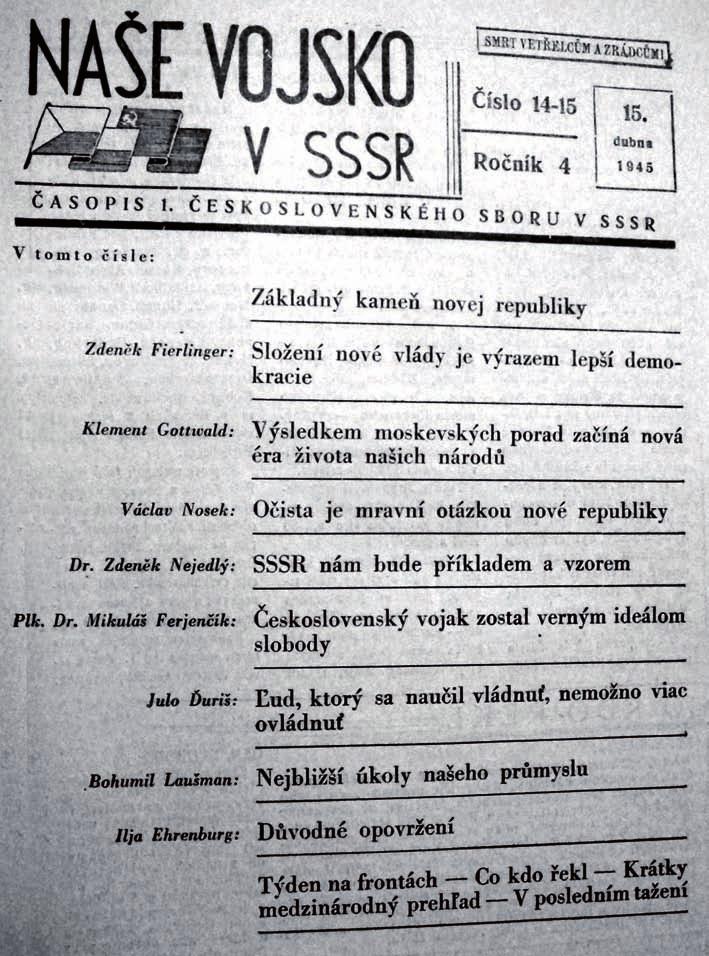 O výsledku moskevských jednání v březnu 1945 informoval
