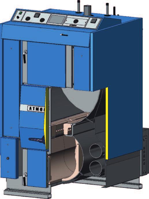 INSTALACE Kotle ATMOS instalujeme s termoregulačním ventilem nebo řízeným trojcestným mísícím ventilem se servopohonem a