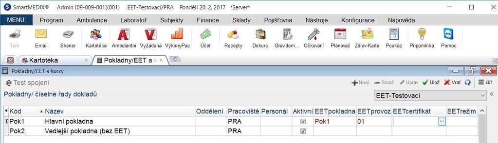 bez EET dle povahy účtovaných položek. Od třetí vlny EET bude nutno evidovat všechny tržby na EET. Pro EET je nutno doplnit následující atributy: 1.