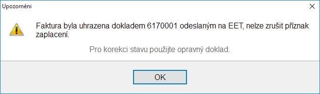 Doporučujeme vyzkoušet práci s opravným dokladem na pokladně bez EET, kdy lze doklady libovolně rušit či vracet.