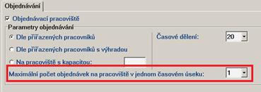 objednávky na pracoviště, kde se daná procedura poskytuje a není obsazený termín.