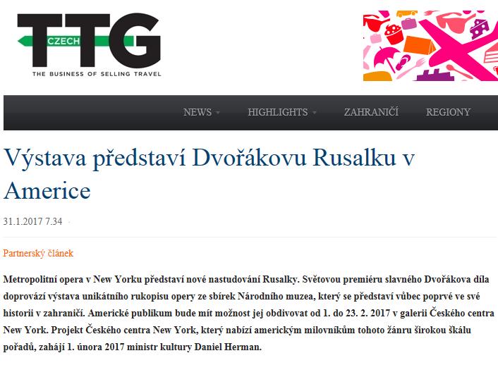 TTG Výstava představí Dvořákovu