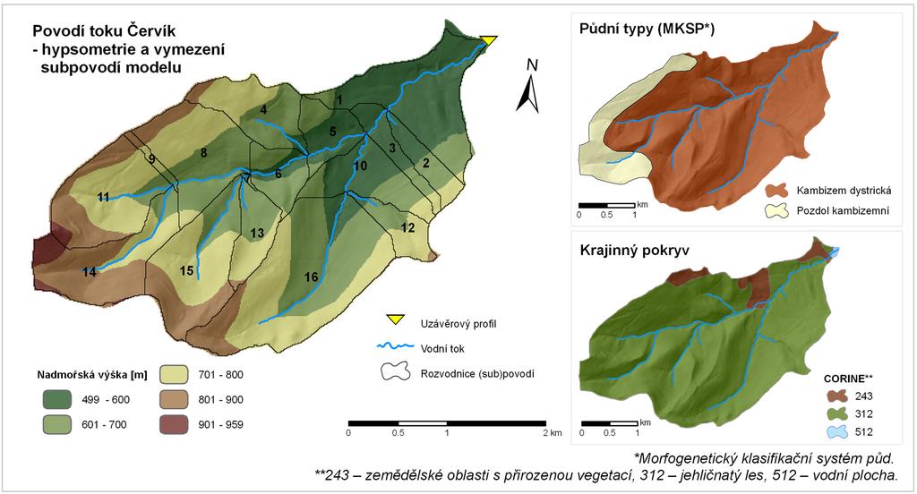 t SW t = SW 0 + (R day Q surf - E a w seep Q gw ), kde: i1 SW t je konečný obsah půdní vody [mm], SW 0 je počáteční obsah půdní vody v den i [mm], t je čas [den], R day je výška srážek v den i [mm],