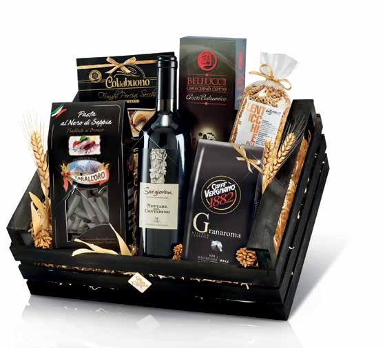 bonbonů Feletti 80 g 1 x tabulka plněné mléčné čokolády Feletti 100 g 1 x sáček sušenek Cantuccini s kousky hořké čokolády Ghiott 100 g 1 x sáček bonbonů z mléčné čokolády Le Gemme Vergani 100 g KOD