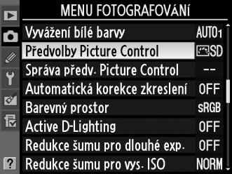 J Vylepšení snímků Předvolby Picture Control Unikátní systém Nikon Picture Control umožňuje sdílet nastavení pro zpracování snímků, včetně doostření, kontrastu, jasu, sytosti barev a barevného