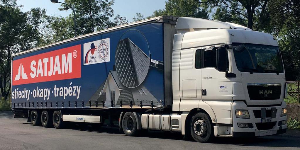 SATJAM DNES STŘECHY OKAPY TRAPÉZY JSME VÁM BLÍŽE, upravujeme trasy a termíny rozvozů Jak informujeme na straně 16, je vám SATJAM opět o něco blíže.