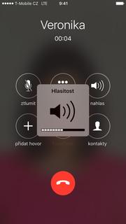 Nastavení hlasitosti hovoru Nastavovat hlasitost lze jen v