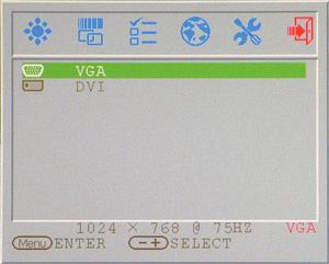 to Main menu VGA/DVI