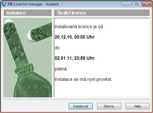 Školící licenci obdržíte zpravidla emailem jako komprimovaný soubor z názvem KWxy.zip, kde xy je číslo kalendářního týdne, ve kterém je tato školící licence platná.