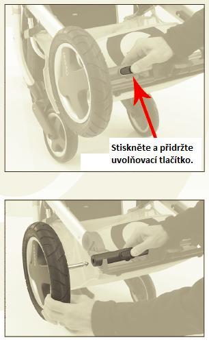 NASTAVENÍ OTOČNÝCH KOL Přední kola lze použít v otočném nebo pevném režimu.